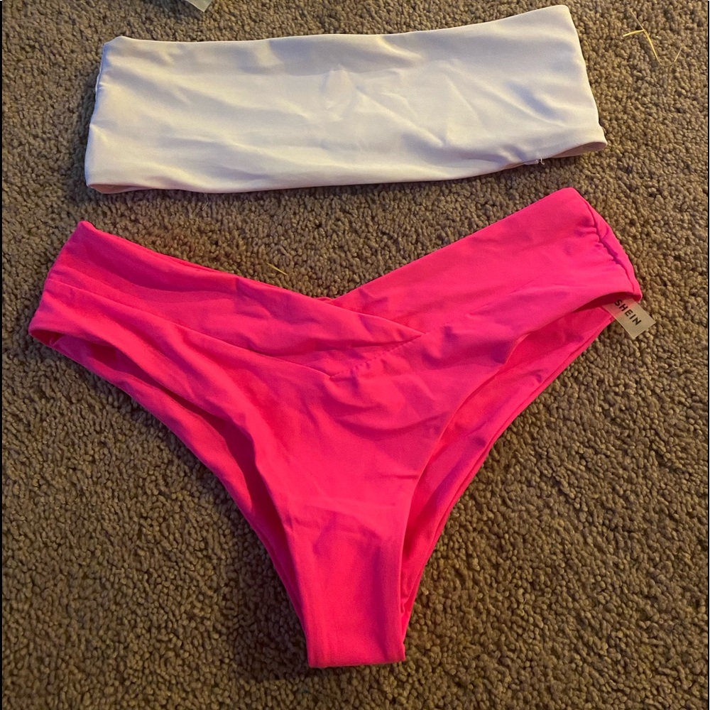 Two Tone Bandeau Bikini Swimsuit
